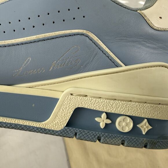 Louis Vuitton LV Trainer Sneakers by Virgil Abloh Baby Blue Size 9 US Authentic - Picture 7 of 10